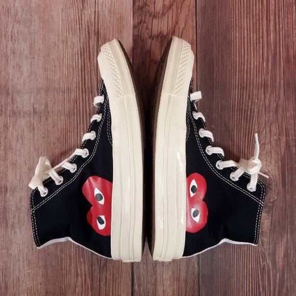 *FLAWS* Converse Unisex W8 M6 Chuck Taylor All Star 70 Hi Comme des Garcons PLAY - Picture 10 of 16